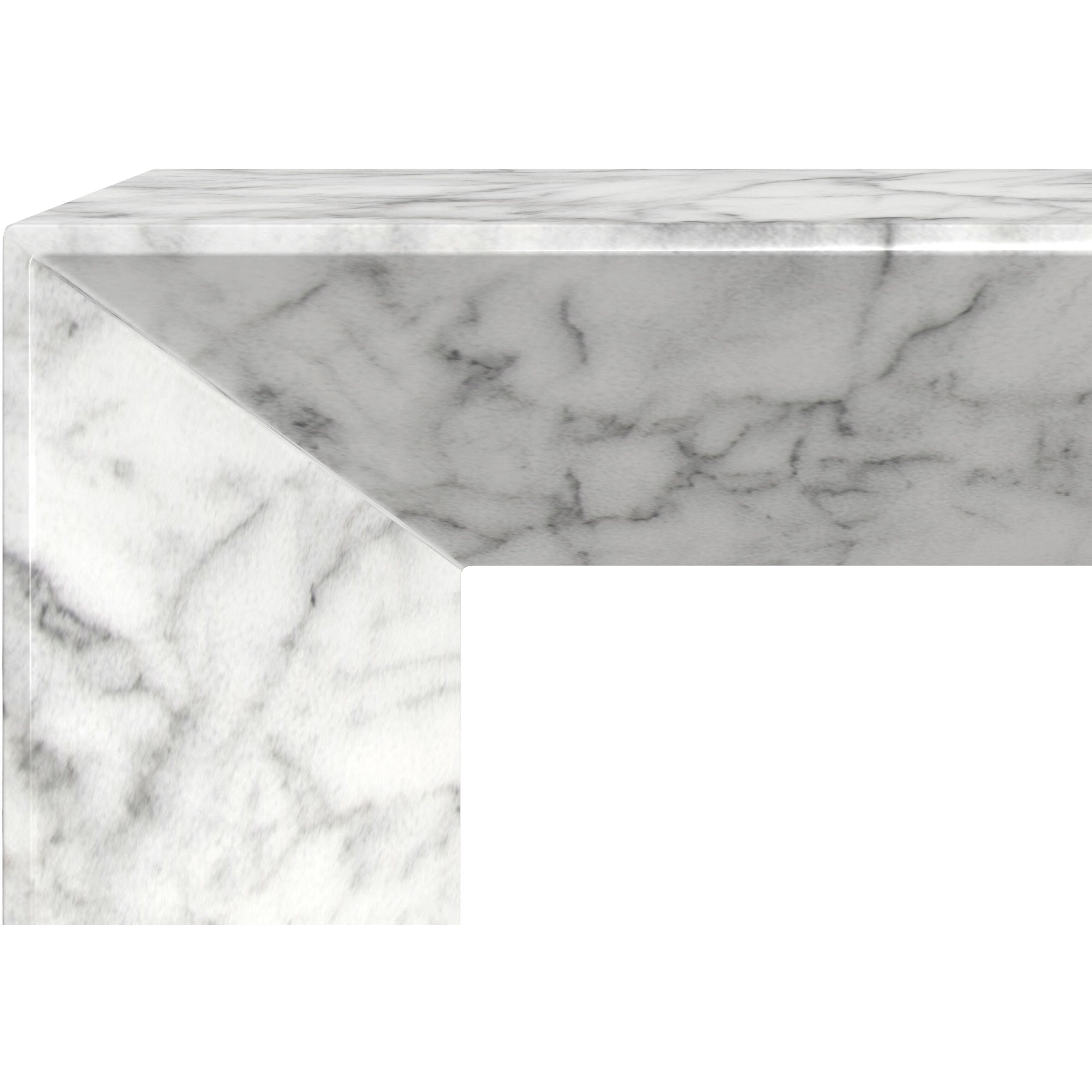 Nomad Marble Look / White Outdoor Bench